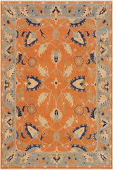 handmade Traditional Kafkaz Orange Blue Hand Knotted RECTANGLE 100% WOOL area rug 9 x 12